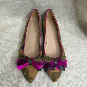 Dream Walkers Camo Suede Ballet Flats Feather Bow | EU 36 US 6 ✨